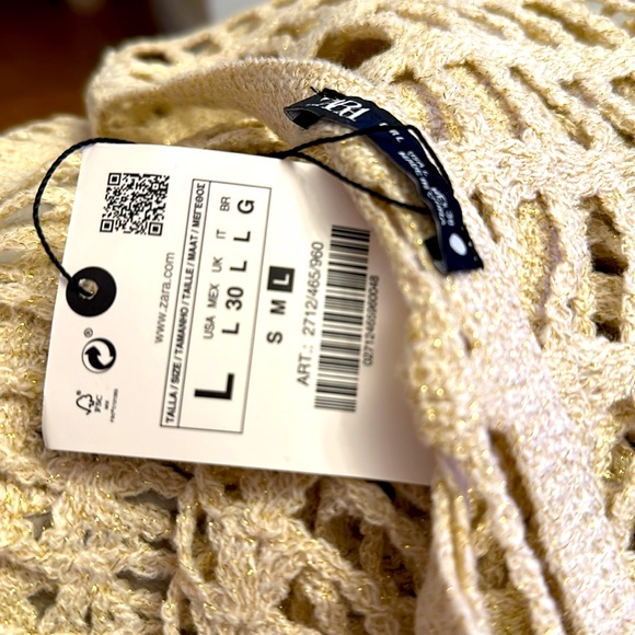 MESH TUNIC DRESS ECRU. SIZE LARGE - Picture 8 of 8